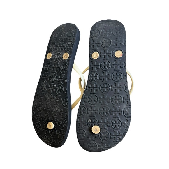 Tory Burch 7 Sandals Flip Flop Neutral Beachy Summer Resort Vacation - Picture 6 of 8